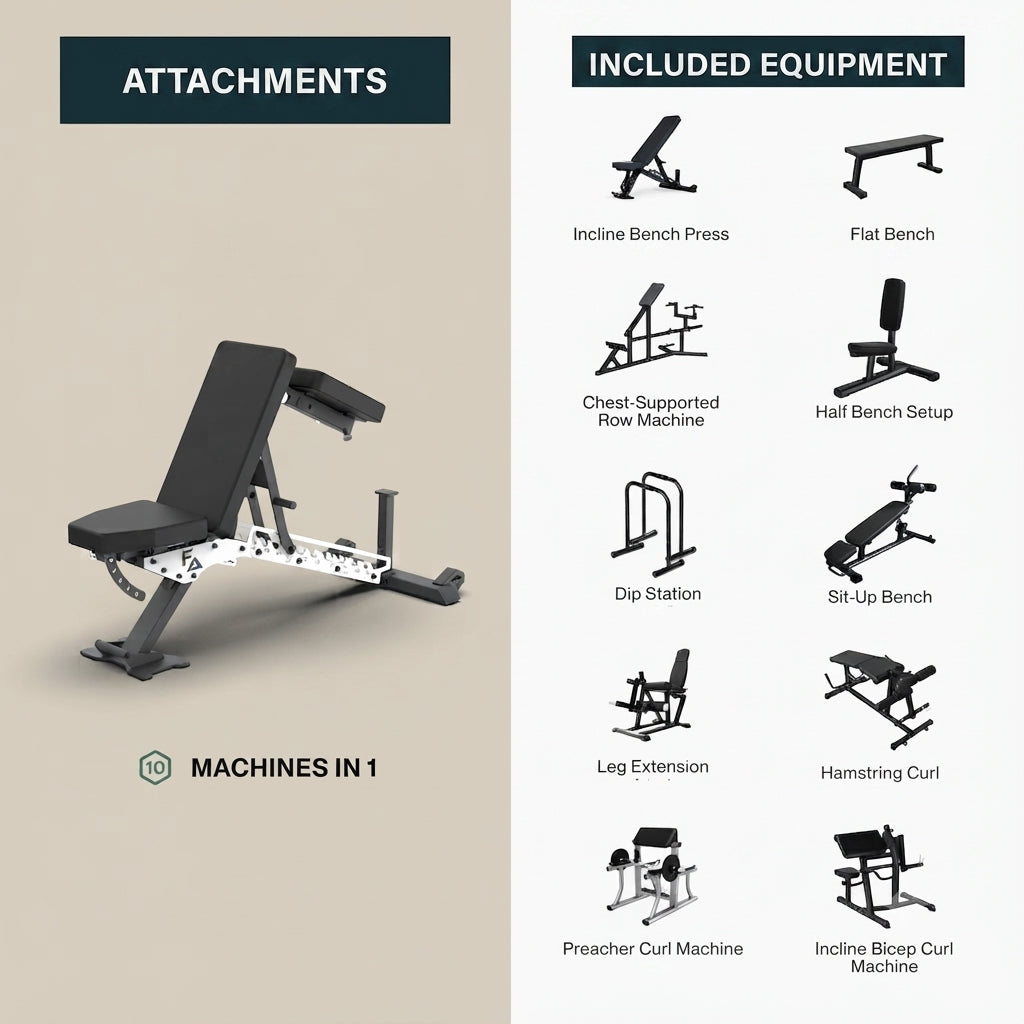Alpha Pro 10-in-1 Adjustable Weight Bench