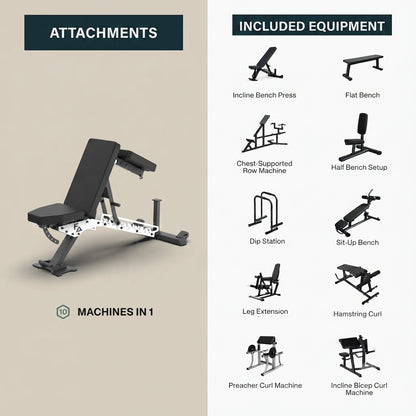 Alpha Pro 10-in-1 Adjustable Weight Bench
