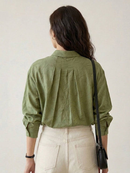 100% Linen Oversized Jacquard Shirt